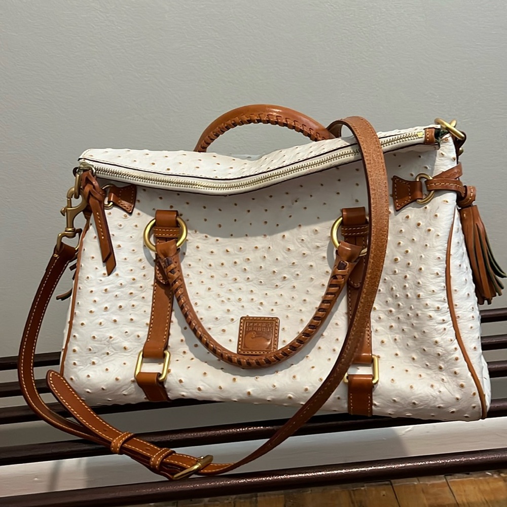Dooney & Bourke Large White Ostrich Satchel